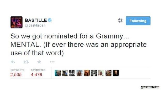 Bastille have been nominated for best new artist