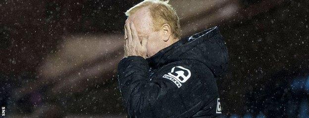 A despondent Tommy Craig during the 1-0 defeat by St Johnstone