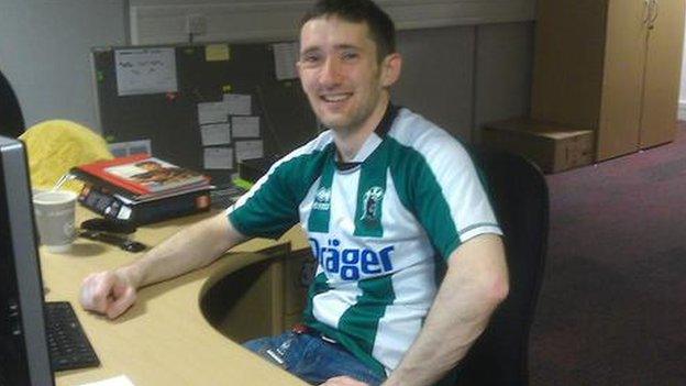 Blyth Spartans fan Tom Crane