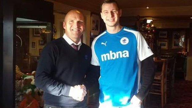 Simon Haggata with Chester manager Steve Burr