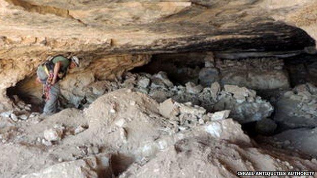 View of cave where robbers were at work