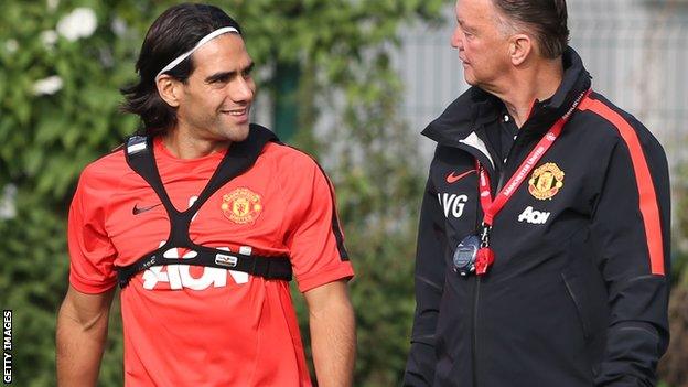 Radamel Falcao and Louis van Gaal