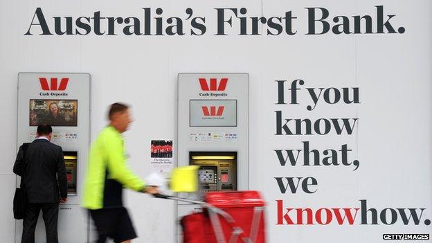 ATM at the Westpac Bank headquarters in Perth. 27 Oct 2011