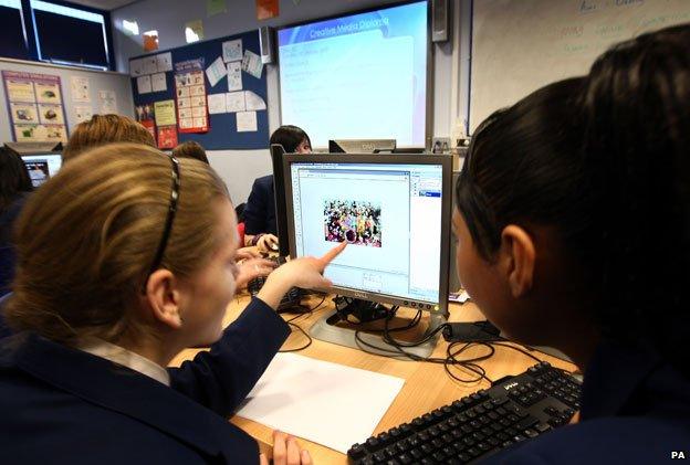 School children computing