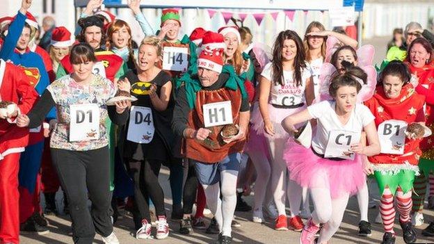 Christmas pudding races