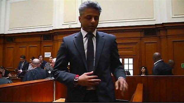 Shrien Dewani leaving the dock