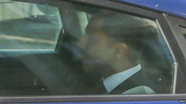 Shrien Dewani arriving at court for the ruling