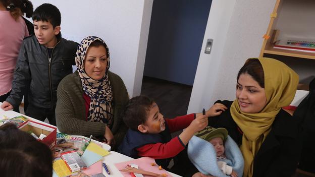 Refugees in Wolgast, Germany - file pic