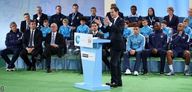 George Osborne addresses the audience at the opening ceremony