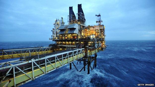 A BP oil platform in the North Sea.