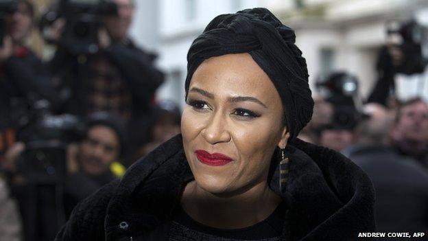 Emeli Sande arriving at the recording of Band Aid 30 in November 2014