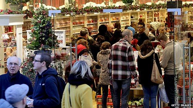 Christmas shoppers in Bristol