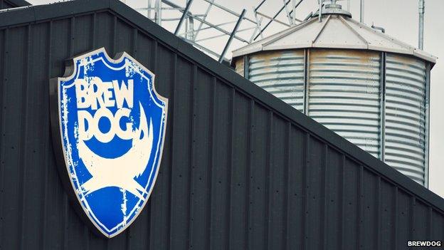 Brewdog's logo at its brewery in the Scottish town of Ellon