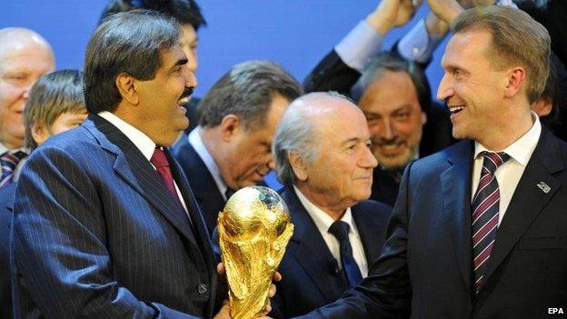 Qatar and Russia celebrate wining World Cup hosting rights