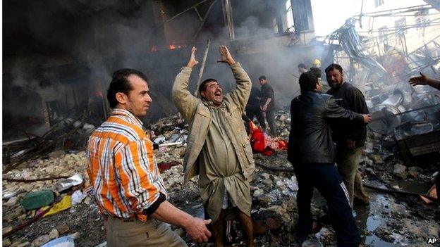 Aftermath of car bomb attack in Baghdad (file photo)