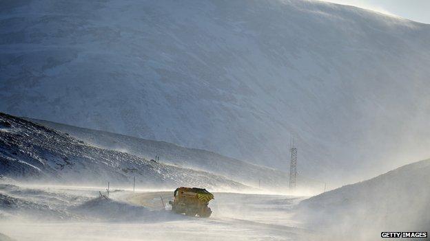 Snowplough on Braemar to Glenshee road