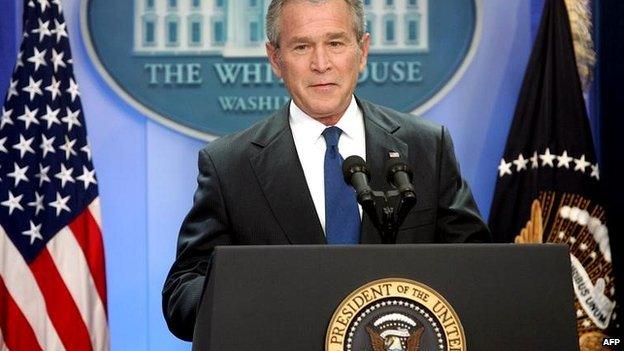 US President George W Bush at a press conference in the White House - 17 October 2007