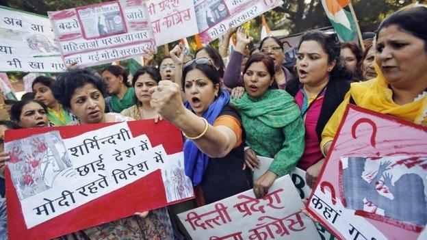 Protesters in New Delhi