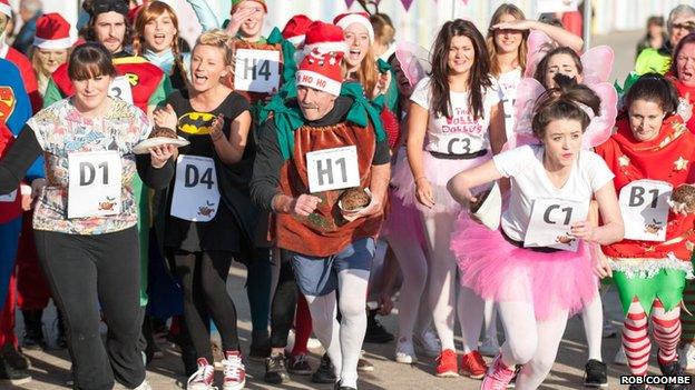 Christmas pudding race