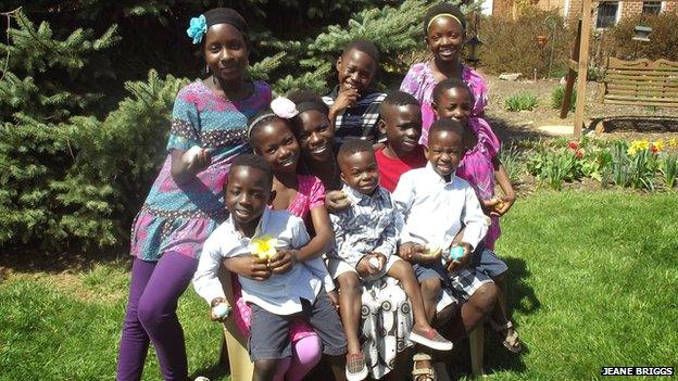 Jeane and Paul's children and grandchildren adopted from Ghana