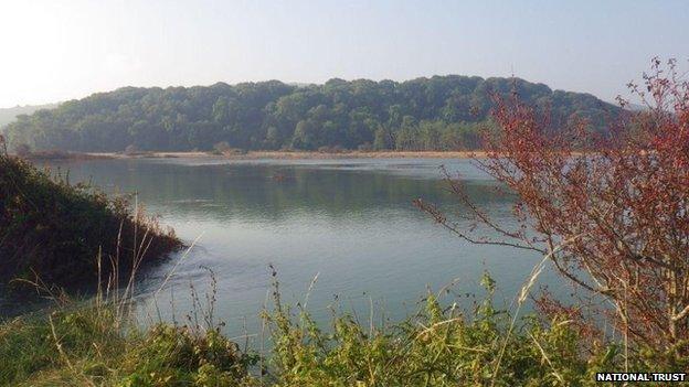 Water inundating the land at Cwm Ivy