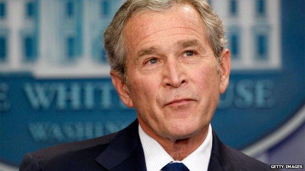 U.S. President George W. Bush holds a news conference in the Brady Press Briefing Room at the White House January 12, 2009 in Washington, DC