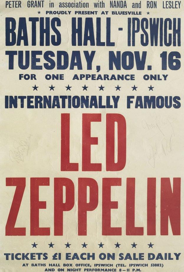 Led Zeppelin poster for Ipswich gig