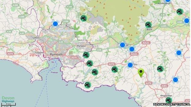 Potholes map