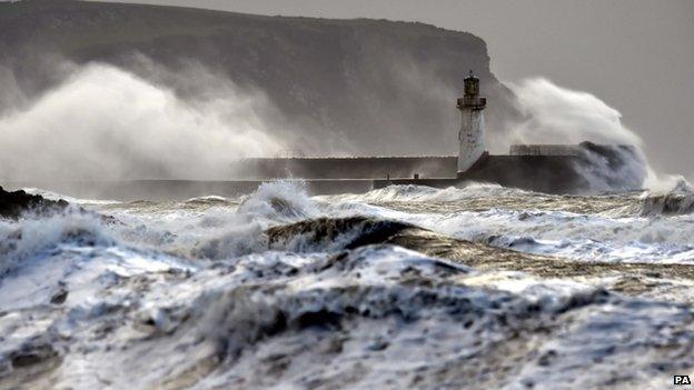 Waves at Whitehaven in Cumbria