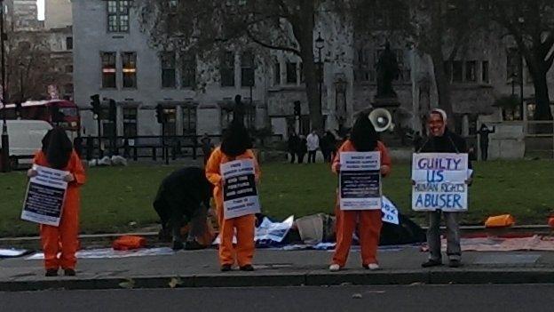 Protesters on Parliament Square