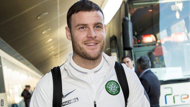 Celtic striker Anthony Stokes arrives in Zagreb