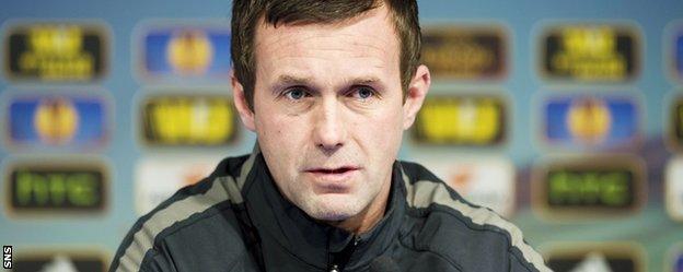 Celtic manager Ronny Deila speaks to the media in Zagreb