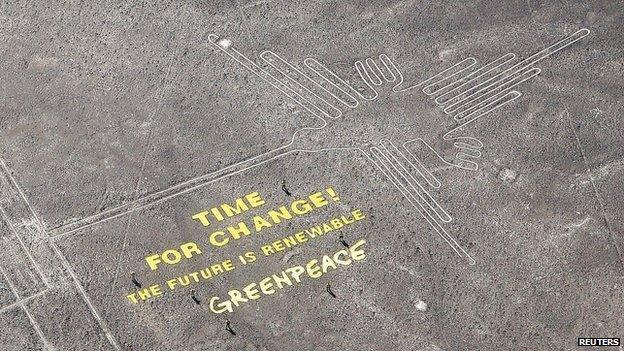 Greenpeace protest at Nazca