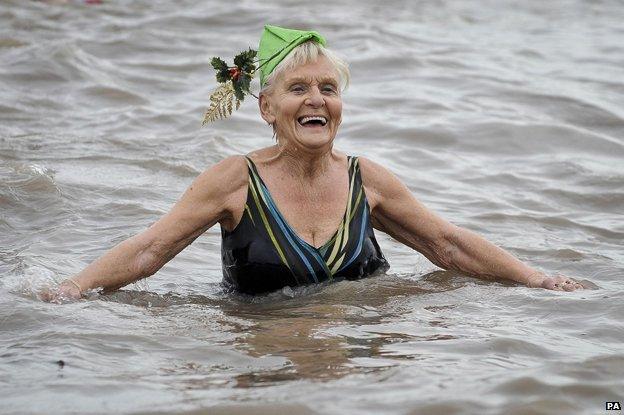 Woman swimming in the Bristol Chanel