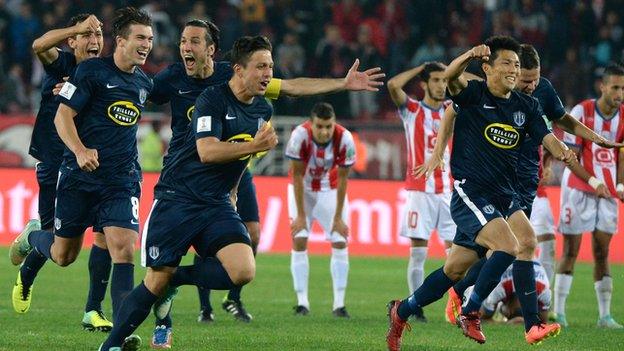 Auckland City players celebrate