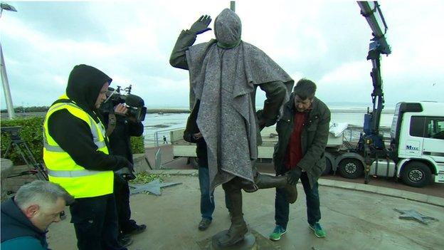 Eric Morecambe statue put in place