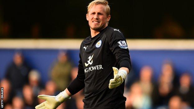 Leicester goalkeeper Kasper Schmeichel