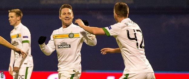 Celtic players celebrating