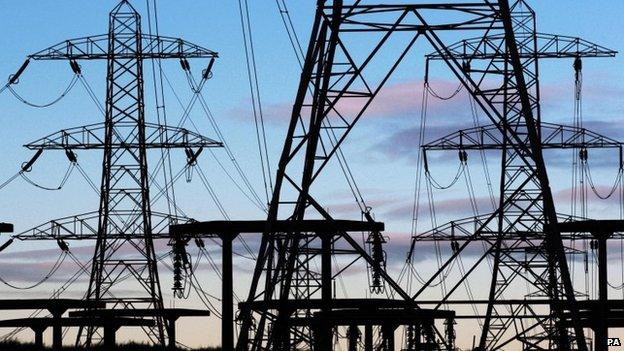 Electricity pylons near Edinburgh