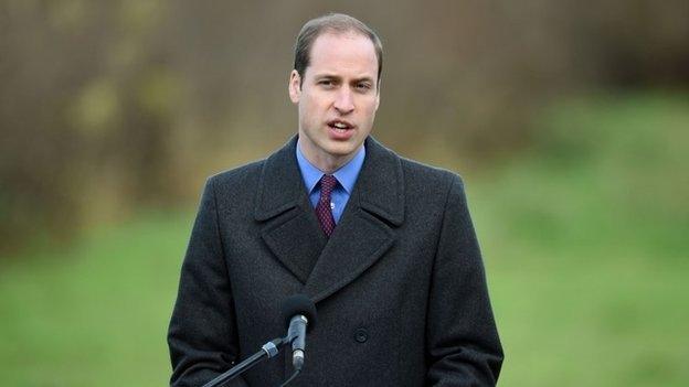 Prince William at the dedication ceremony