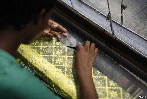 A weaver at work