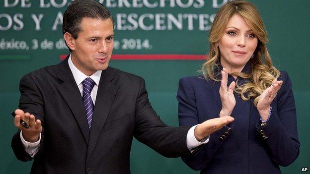 President Enrique Pena Nieto and First Lady Angelica Rivera. 3 Dec 2014