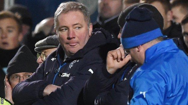 Ally McCoist on the touchline as Rangers lose in Dumfries