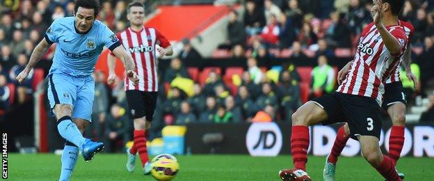 Frank Lampard scores for Manchester City against Southampton