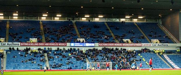 Attendances at Ibrox have been dwindling this season