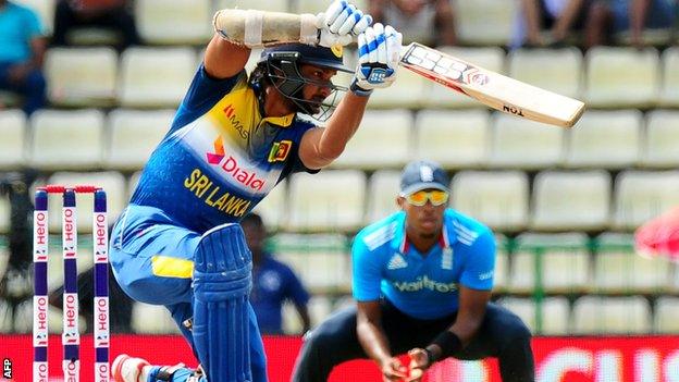 Kumar Sangakkara during his century for Sri Lanka against England