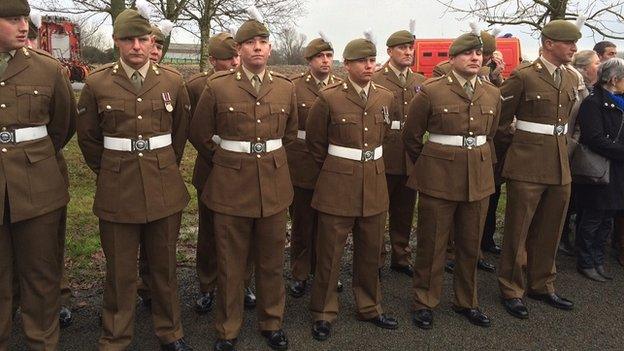 Soldiers at the ceremony