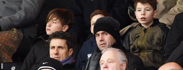 The Celtic management team of Ronny Deila and John Collins were at Tannadice