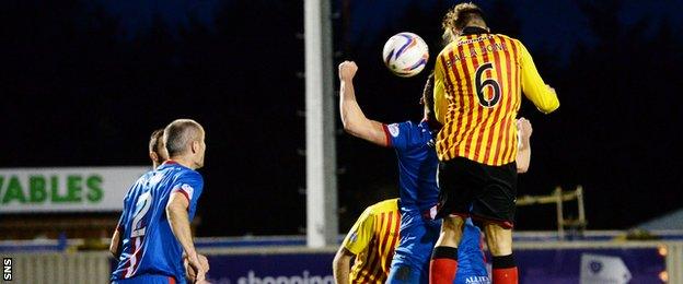 Conrad Balatoni scores for Partick Thistle against Inverness Caledonian Thistle