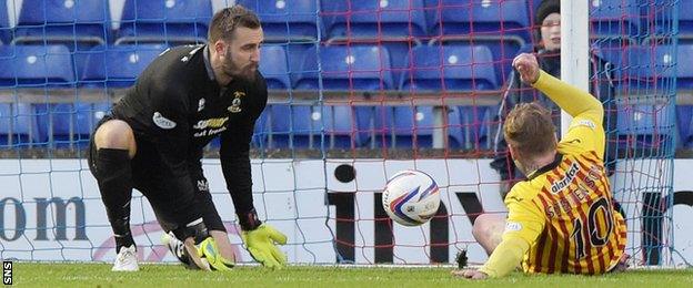 Ryan Stevenson scores for Partick Thistle against Inverness Caledonian Thistle